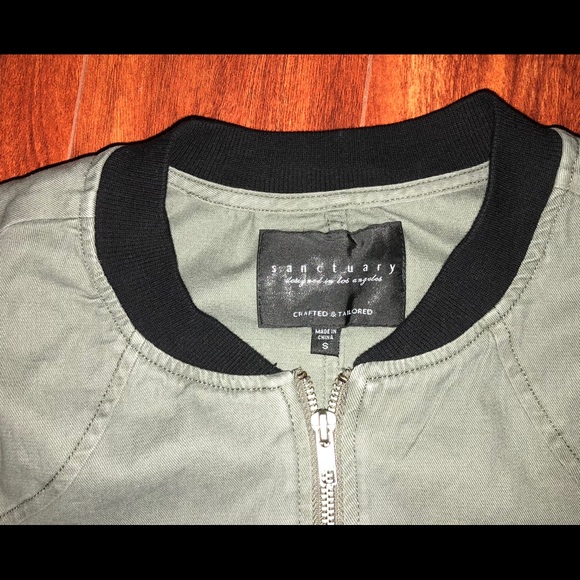 Sanctuary Anthropologie Green Bomber Jacket•Small - Picture 3 of 8